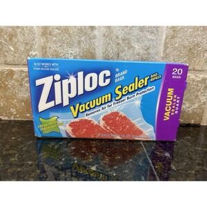 ZIPLOC Vacuum Sealer Bag Refills 20 Count Quart Size New (not for pump)